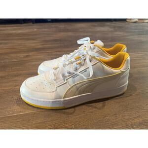 Puma Porsche Legacy Caven 2.0 Sneakers Yellow/White Sz 13 EUC